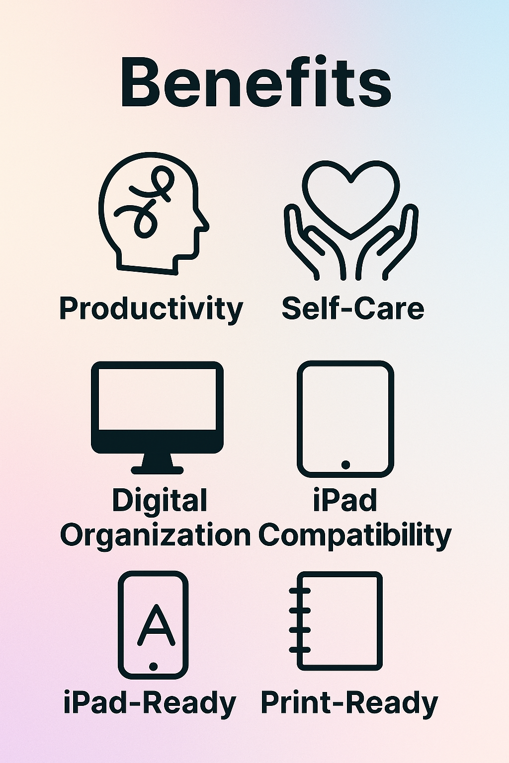 iPad screenshot of digital ADHD planner from the all-in-one bundle