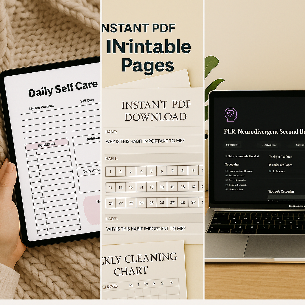 Printable daily planner pages from the ADHD bundle for time management