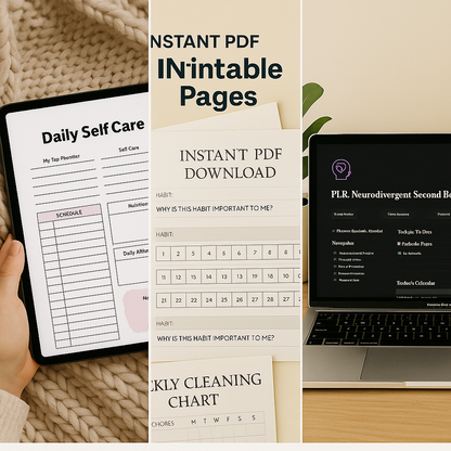 Printable daily planner pages from the ADHD bundle for time management